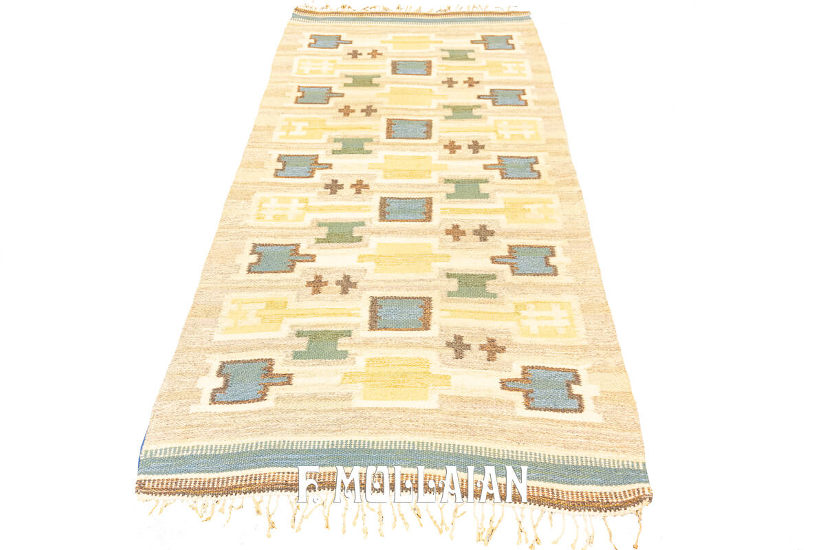 Rollakan Swedish Flat-weave Rug Color Beige n°:485611